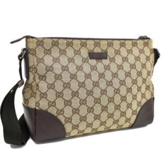Gucci GG canvas Shoulder Bag brown crossbody - Picture 1 of 8